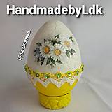 Dekorácie - Vajíčko so stojanom - Margarétky - 14485127_