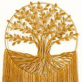 Dekorácie - Makramé dekorácia "Zlatý strom" - 14486151_