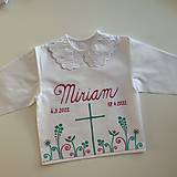 Detské oblečenie - Krstná ručne maľovaná ľudovoladená (Košieľka (ružovo mentolová )) - 14484110_