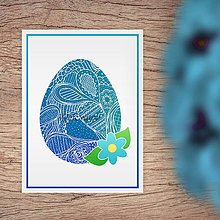 Papiernictvo - Veľkonočné vajíčko - digitálna pohľadnica kvetinka - 14484245_