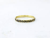 Prstene - 585/1000 zlatý prsten florálny patinovaný - 14487895_