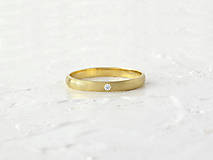 Prstene - 585/1000 zlatý zásnubný prsteň s diamantom - 14487950_