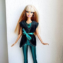 Hračky - Zelená vesta pre Barbie - 14487023_