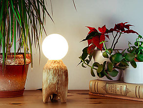 Svietidlá a sviečky - Nočná lampa špaltovaná breza - 14488217_