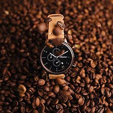Náramky - Drevené hodinky Barista Espresso Leather - 14488105_