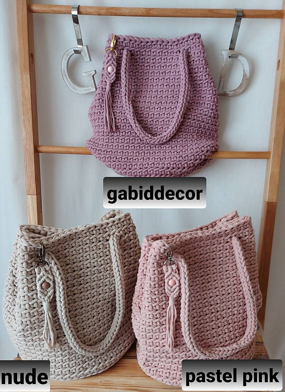 Kabelka/taška z kvalitných šnúr Gabi Elegant - vyskladaj si kabelku  (Kabelka/taška z kvalitných šnúr Gabi Elegant - vyskladaj si kabelku - nude)