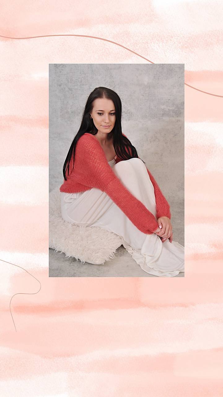 Mohérové kratšie svadobné bolerko Eleanor (mohér, hodbváb)