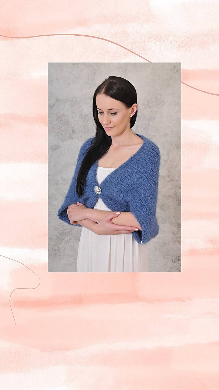 Mohérový tunelový pléd s brošňou Sofia (mohér, hodváb)