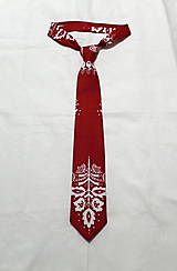 Pánske doplnky - pánska kravata Slovakia folk tri farebné varianty (červená č.3) - 14489712_