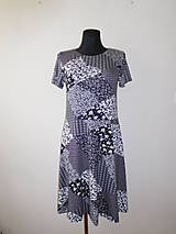 Šaty - Černo-bílý patchwork - 14491505_