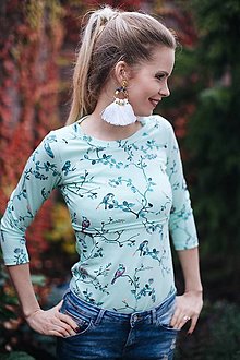 Topy, tričká, tielka - Tričko na dojčenie Boheme Mint - 14491381_