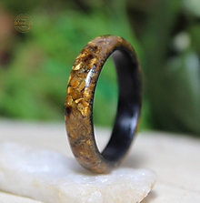 Prstene - Prsteň z dreva EBEN a tigrieho oka - 14494924_