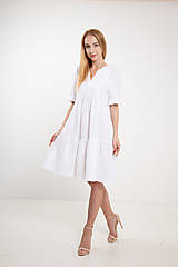 Šaty - Mušelínové šaty biele Eliška - 14494861_