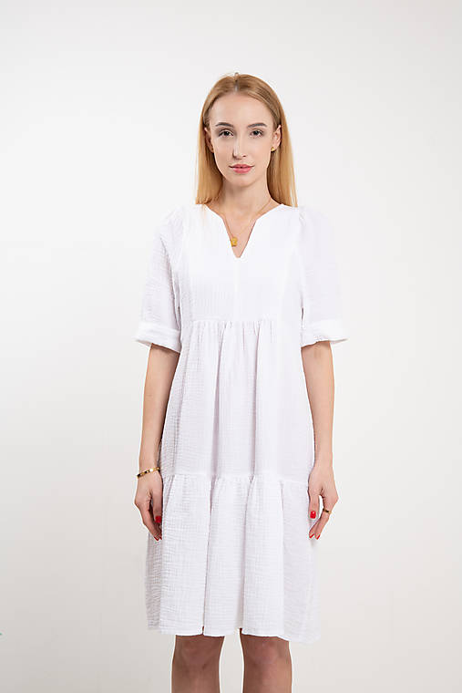 Mušelínové šaty biele Eliška