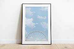 Fotografie - Photo Art| Ferris wheel a modrá obloha s mráčikmi - 14493793_