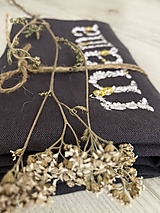 Úžitkový textil - Deň matiek, Ľanová utierka pre ,,mamičku" GRAPHITE - 14494052_