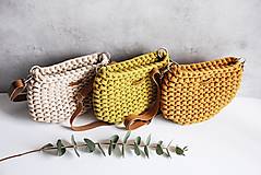 Kabelky - Pletená "chunky" kabelka - farby jesene (Horčicová 020) - 14495875_