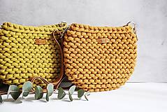 Kabelky - Pletená "chunky" kabelka - farby jesene (Horčicová 020) - 14495876_