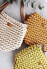 Kabelky - Pletená "chunky" kabelka - farby jesene (Horčicová 020) - 14495877_