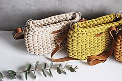 Kabelky - Pletená "chunky" kabelka - farby jesene (Horčicová 020) - 14495878_