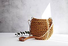 Kabelky - Pletená "chunky" kabelka - farby jesene (Horčicová 020) - 14495891_