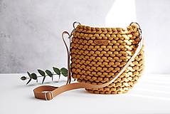 Kabelky - Pletená "chunky" kabelka - farby jesene (Horčicová 020) - 14495892_