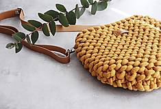 Kabelky - Pletená "chunky" kabelka - farby jesene (Horčicová 020) - 14495894_