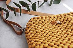 Kabelky - Pletená "chunky" kabelka - farby jesene (Horčicová 020) - 14495895_