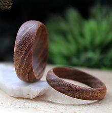 Prstene - Svadobné obrúčky z dreva BUBINGA - 14495516_