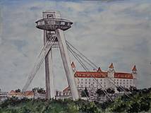 Obrazy - Bratislavské UFO...(akvarel) - 14499387_
