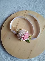 Svadobné pierka - náramok ružovo-biely pre družičky - 14497690_