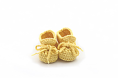 Detské topánky - Žlté papučky MERINO/BAVLNA - 14498553_