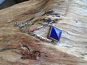 Náramky - Strieborný náramok Ag925 Lapis Lazuli - 14498945_
