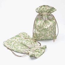 Úžitkový textil - Vrecko na bylinky prírodné so zelenými ornamentami 20x29 - 14497396_