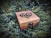 Prstene - Krabička na svadobné prstienky-orechová s motívom - 14498236_