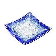 Nádoby - Misa modrobiela dúhová - české črepové sklo 20 x 20 cm - 14498589_