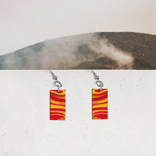 Náušnice - Lávový výsek – náušnice na predaj - 14497966_