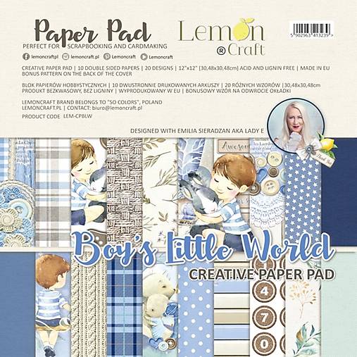  - Sada obojstranných scrapbookových papierov 12x12 Boy's Little World  - 14502274_