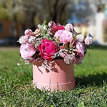 Dekorácie - Kvetinový box "pinky" - 14500693_