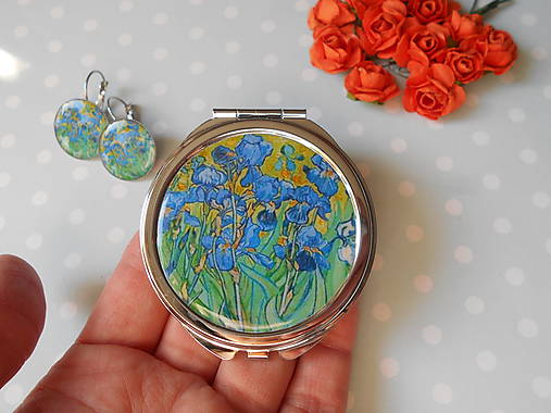 Zrkadielka - Irisy (zrkadielko + náušničky) - 14502320_