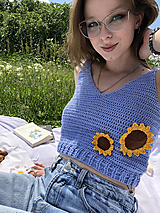 Topy, tričká, tielka - sunflower top - 14501635_