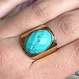 Prstene - Faceted Tyrkenite Antique Golden Ring / Prsteň s tyrkenitom v starozlatom prevedení - 14503511_