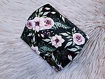 Peňaženky - Peňaženka staroružové ruže na čiernom ekokoža - 14504658_