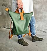 Batohy - LESNÝ kožený ruksak - 14504568_