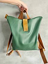 Batohy - LESNÝ kožený ruksak - 14504572_