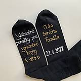Ponožky, pančuchy, obuv - Maľované ponožky pre (ocka ženícha s dátumom) - 14505747_
