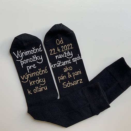 Maľované ponožky pre ženícha (S menom)