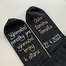 Ponožky, pančuchy, obuv - Maľované ponožky pre (ocka ženícha s dátumom) - 14505748_
