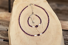 Sady šperkov - Súprava šperkov - náramok a náhrdelník ametyst - 14504370_