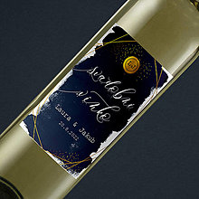 Úložné priestory & Organizácia - Etiketa na svadobné víno - Magic dark blue - 14508613_